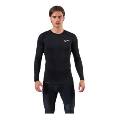 Image of Nike M Np Top Ls Tight Long Sleeved T Shirt Black/(White), Large