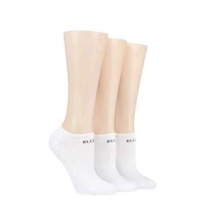 Image of Elle Cushioned No Show Socks Ladies Soft Breathable Bamboo Invisible Low Cut Multipack of 3 White Plains, 4 8