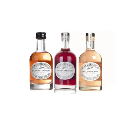 Image of Tiptree English 3 mini Gins Liqueur 5cl Bundle Strawberry Gin Raspberry Rhubarb