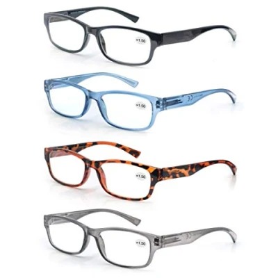 Image of MODFANS Set of Reading Glasses 1.75 Men Women Readers with Comfortable Spring Hinge Stylish Look Eyeglasses for Pouch