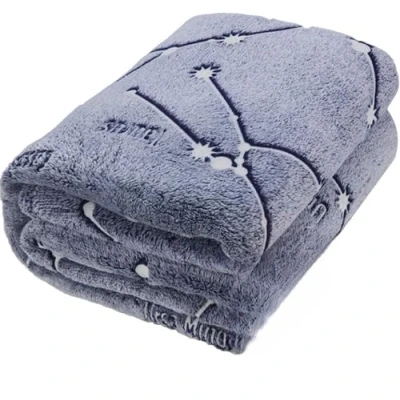 Image of KANGURU Constellations &quot;GLOW IN THE DARK&quot; Bed Blanket, Blue, Single, 130x230 cm