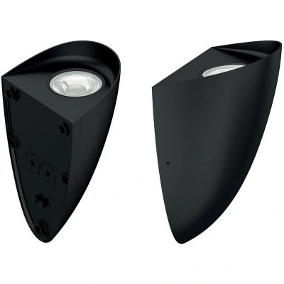 Image of Vendela Outdoor Flush Wall Lamp Black, 3000K, IP65