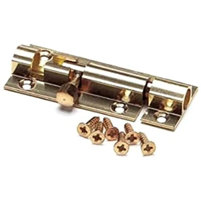 Image of Merriway® BH00760 (3 Pcs) Straight Surface Slide Door Bolt, 38 mm (1.1/2 inch) Brass Pack of 3 Pieces