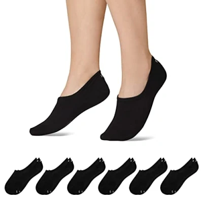 Image of Snocks 6 Pairs of No Show Socks Women &amp; Men Non Slip Invisible Suitable As Loafer for Flats