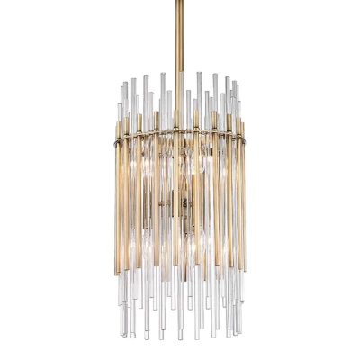Image of Wallis 6 Light Pendant Brass, Glass