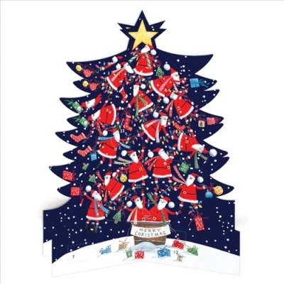 Image of Large 3D Advent Calendar Santa Xmas Tree Christmas Gift Idea 606632 Caltime by Woodmansterne