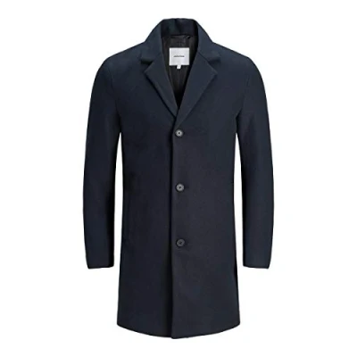 Image of JACK &amp; JONES Men&#039;s Long Sleeve Casual Blazer Regular Fit Outerwear Trechcoat 12173728 Dark Navy Large Size