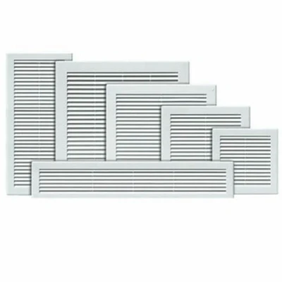 Image of White Air Vent Grille Ventilation Cover with Inset Grid (Fly Screen) (TRU 10 (300mm X 300mm))