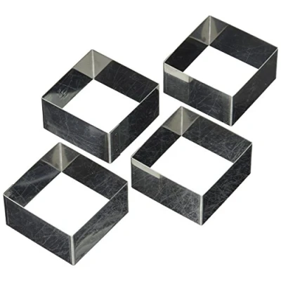 Image of Matfer Square Mini Gateaux Mould 6X6cm Stainless Steel Baking Tool Bakeware Oven