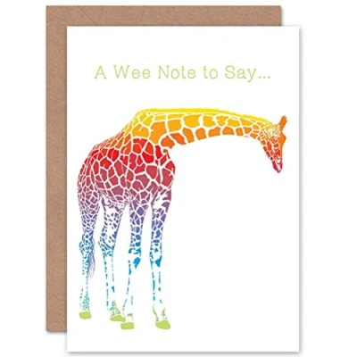 Image of WEE Blue Coo A NOTE TO SAY MULTI COLOURED GIRAFFE BIRTHDAY BLANK GREETINGS CARD