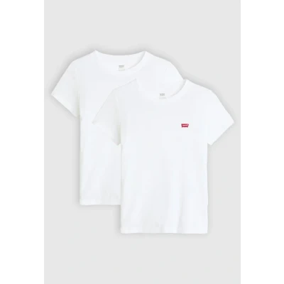 Image of Levi&#039;s Essential TEE 2 PACK Basic Tshirt, Women&#039;s, Size: Medium, White/white