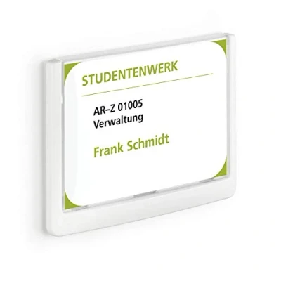 Image of Durable Click Information Sign 149 x 105.5 mm White Door and Wall Includes Fittings Ideal for Offices, Hotels, Public Buildings, etc.