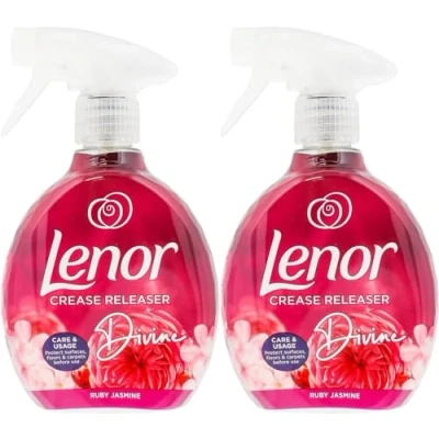 Image of Lenor Crease Release Divine Ruby Jasmine 2 X 500ML Removes Creases Iron