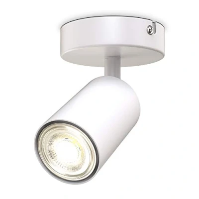 Image of B.K.Licht Wall Light or Ceiling Lamp, Rotatable Spot, GU10 Socket, Bulb not Included, Spotlight for Living Room, Bedroom &amp; Corridor, Elegant Matt White Metal, Swivel Design IP20 230V
