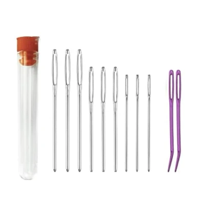 Image of Large Eye Blunt Needles, Darning Yarn Sewing Needles for Wool Big Tapestry Needle Up Knitting Crochet 11 Pcs