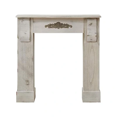Image of Mobili Rebecca® Mantelpiece Decorative Frame Wood Grey Shabby Design Sitting Room Home Decoration (Cod. RE4864)