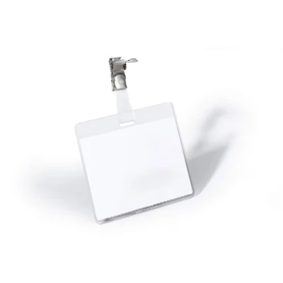 Image of Durable Security Name Badge 60 x 90 mm Transparent Pack of 5 Badges Ideal for Events and Visitor Management