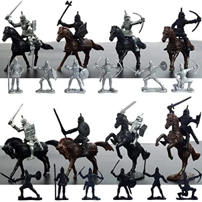 Image of Zerodis Static Military Soldier Model, Mini Medieval Soldiers Model Children Toy Ancient Set(12 + 8 Horses Cavalrymen)(Ancient Model)