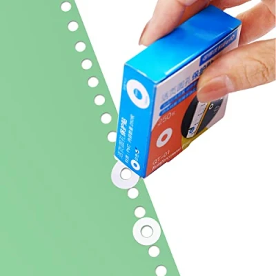 Image of 500 Pack Loose Leaf Paper Hole Reinforcement Ring Labels Stickers, Waterproof Self Adhesive Page Reinforcers Stickers for Office School Home