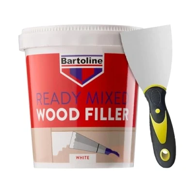 Image of White Wood Filler 500g with Flexible 3&quot; Filling Tool Interior &amp; Exterior Repair Putty Quick Drying, Paintable, Easy Application for Cracks, Holes Gaps
