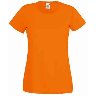 Image of Fruit Of the Loom Ladies/Womens Lady Fit Valueweight Short Sleeve T Shirt (Pack 5) (Orange) Cotton Size 2XL
