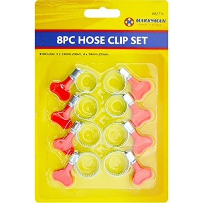 Image of 8 PC PIECE HOSE CLAMP SET JUBILEE CLIP WORM GEAR