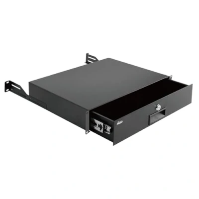 Image of Tecmojo 2U Rack Drawer,Rack Mount Drawer for 19in Network Equipment/Server/AV or Cabinet Enclosure,Sliding and Lockable Server Load Bearing 22lb,with Cable Management Holes (2U)