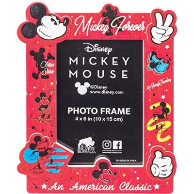 Image of Silver Buffalo Disney Mickey Mouse An American Classic Boxed Resin Photo Frame, 4 x 6 Inches