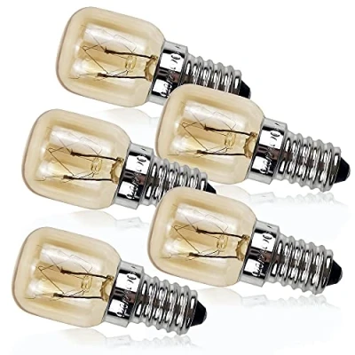 Image of YANUODA Oven Bulb 15W 300C Small Edison Screw E14 Nickel Plated Base Salt Lamp Pygmy (5)
