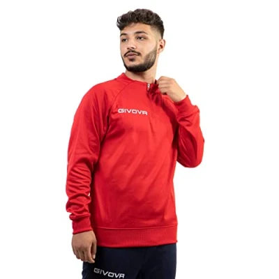 Image of Givova Maglia Tecnica (Half Zip) 500 Sweatshirt, Men, mens, MA023, red, XXXS