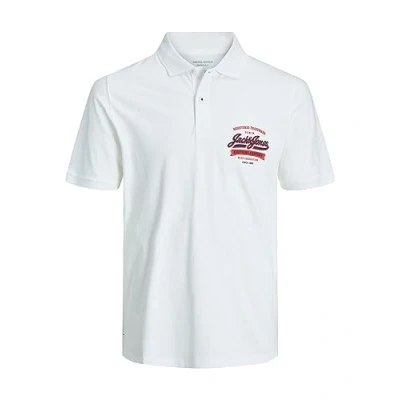 Image of JACK &amp; JONES Men&#039;s Jjelogo Polo Ss 2 Col Ss24 Sn Long Sleeved Shirt, Cloud Dancer, S