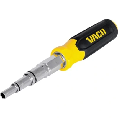 Image of VACO VAC1090 9 in 1 Multi Nut Driver, Pass Through Precision, Laser Etched SAE Hex Sizes 3/16 Inch to 3/4 Inch, Threaded Rod, Comfort Handle
