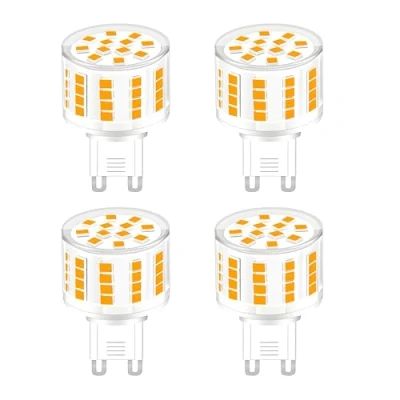 Image of HUAMu G9 5W LED Light Bulbs, No Flicker,No Dimmable, Equivalent to 50W Halogen Bulbs,500LM,3000K Warm White, AC220 240V, Energy Saving 360 Beam Angle, 4 Pack (Warm White)