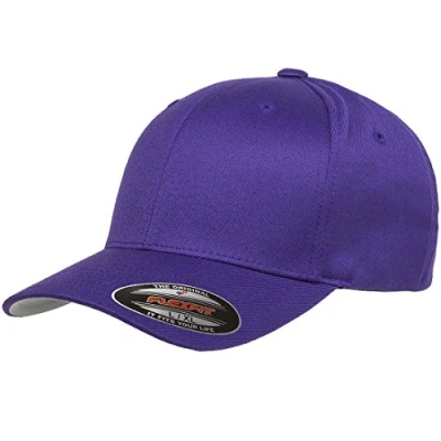 Image of Flexfit Men&#039;s Athletic Baseball Fitted Cap, Purple, L XL UK
