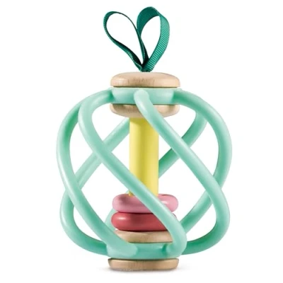 Image of Teether Baby Toy, Hape Apple Grab Toy. 0 months +