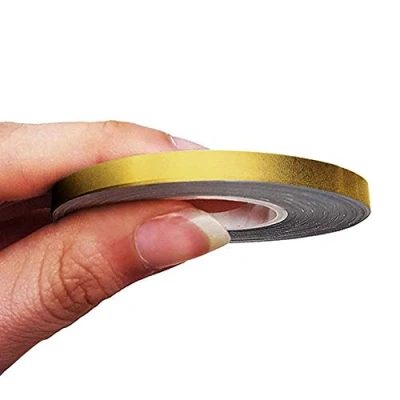 Image of 4R Quattroerre.it 10464 Trim Stripes Adhesive Strips for Cars, Gold, 5 mm x 10 mt