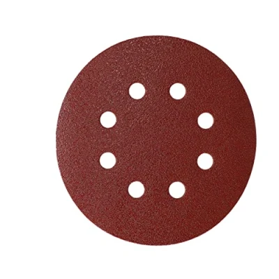Image of Mirka Red Abrasive paper sanding discs Ø 125 mm / Grip fastening 8 holes grit P80 5 pieces for wood, metal and plastic