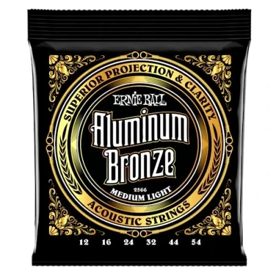 Image of Ernie Ball Medium Light Aluminum Bronze Acoustic Guitar Strings 12 54 Gauge