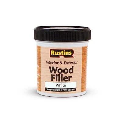 Image of RUSTINS Acrylic Wood Filler, White, 250 ml Multi Purpose Repair Compound for Cracks, Gaps, &amp; Surface Imperfections Quick Drying, Sandable, Paintable Interior Exterior Use