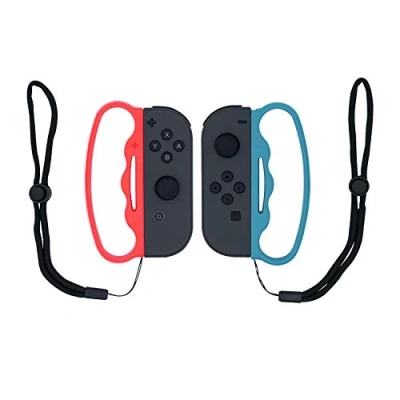 Image of Mcbazel Boxing Grip with Hand Straps for NS Switch/Switch OLED Joy Con Fitness Game Blue and Red