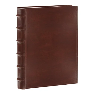 Image of Pioneer Photo Albums Sewn Bonded Leather Bookbound 300 Pkt 4x6 Bi Directional Album, Brown
