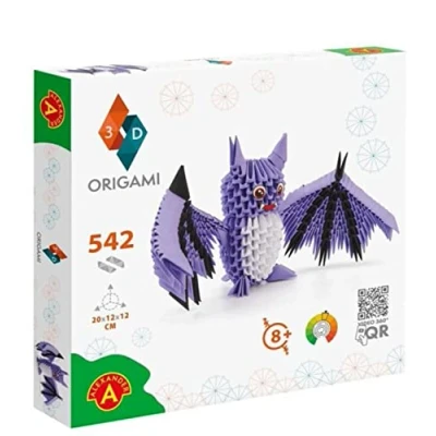 Image of Alexander Origami 3D 501830 Bat Beautiful Paper Sculpture with Patented Components and Easy to Clear Building Instructions, 542 Pieces, 20 x 12 cm, from 8 Years