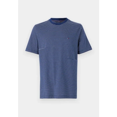 Image of Tommy Hilfiger ESS Seasonal REG FIT Solid TEE Basic Tshirt, Men&#039;s, Size: Small, Preppy navy/ivory petal