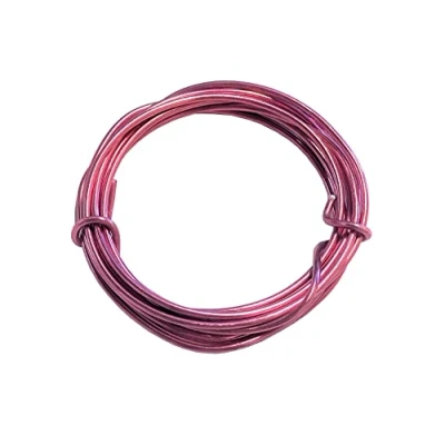 Image of Coloured Aluminium Wire 2mm x 2m. Colour Options. J2370 (BABY PINK)