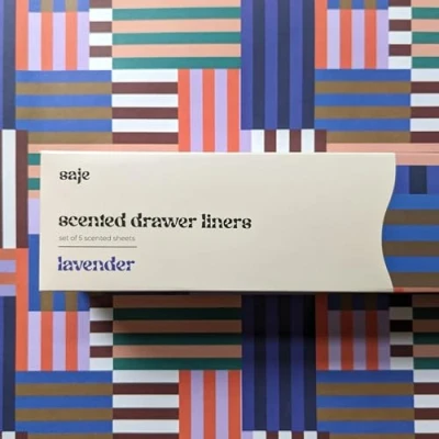 Image of Scented Drawer Liner Set of 5 Lavender Multi Design