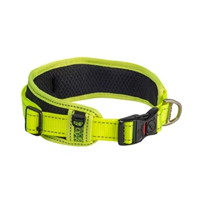 Image of Classic Padded Dog Collar X Large Dayglo Yellow