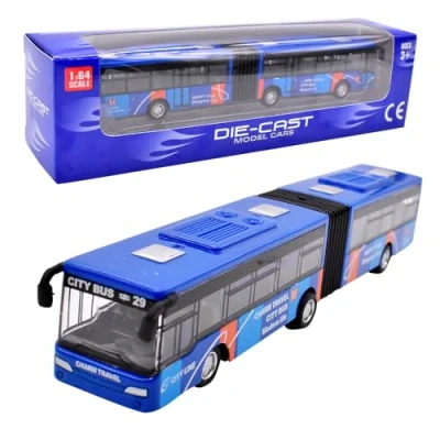 Image of Bus Toy Car, Model Inertia Cars Pull Back Vehicle Toys City Car for Kids Alloy Diecast Vehicles Gifts Birthday Gift Party Favors,Blue