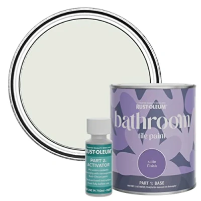 Image of Rust Oleum Green Water Resistant Bathroom Tile Paint in Satin Finish Sage Mist 750ml