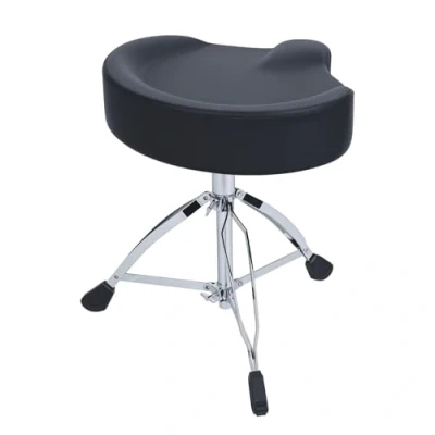 Image of cadciehe Heavy Duty Drum Throne, Adjustable Saddle Style Padded Chair with Anti Slip Feet, Professional Drummer Seat for Adults, Foldable Portable Stool Practice, Performances Black