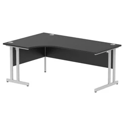 Image of Impulse 1800 LH Crescent Desk Black/Silver Cantilever Leg